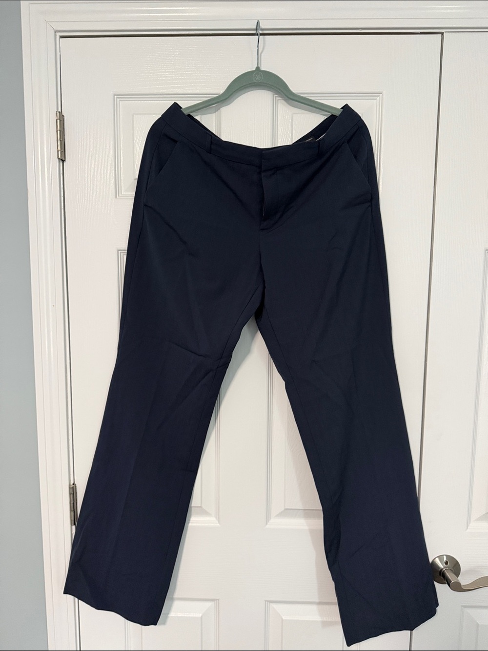 Banana Republic Logan Navy Wool Blend Trousers